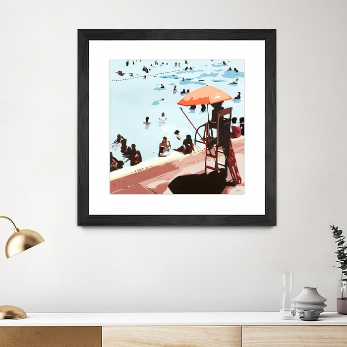 \"It's All Going Just Swimmingly\" Matted and Framed Black 36x36 Wall Art