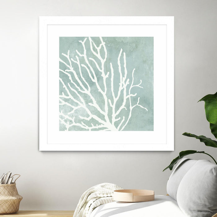 \"Sea Crown I\" Matted and Framed White 30x30 Wall Art