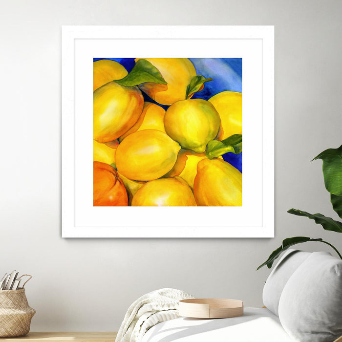 \"Zest For Life\" Matted and Framed White 36x36 Wall Art