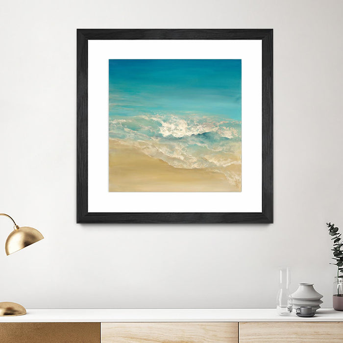 \"Coastal Viewpoint Ii\" Matted and Framed Black 36x36 Wall Art