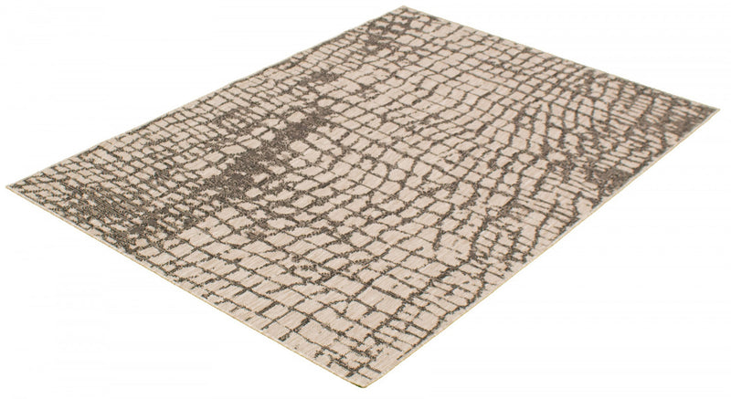 Sadie Safari Silver-Black Area Rug - 3'11\" x 5'7\"
