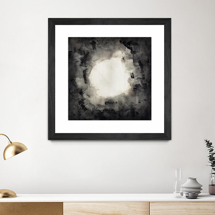 \"Positives And Negatives Ii\" Matted and Framed Black 36x36 Wall Art