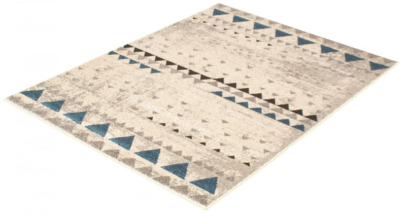Raja Ivory-Blue Area Rug - 7'10\" x 10'2\"