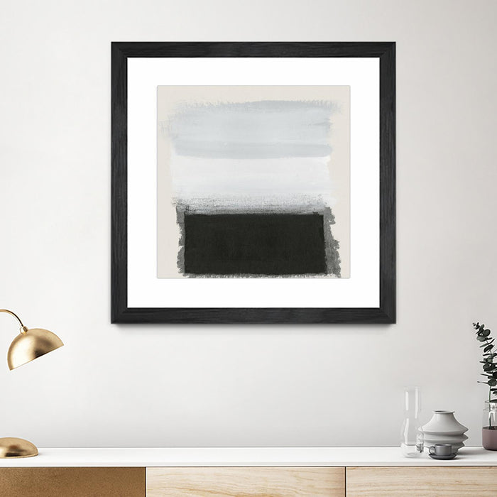 \"Star Night Interlude\" Matted and Framed Black 30x30 Wall Art
