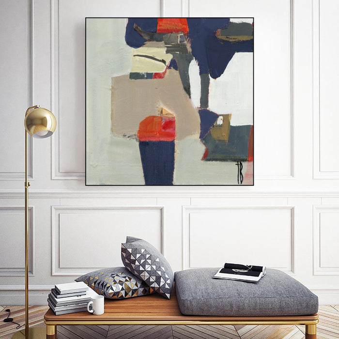 \"Orange Crush V9\" Canvas Framed Black 20x20 Wall Art