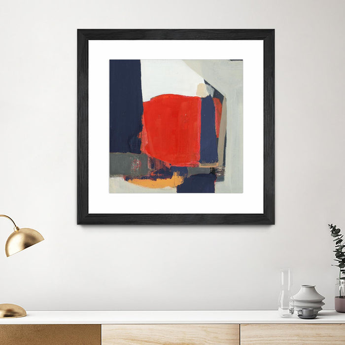 \"Orange Crush V6\" Matted and Framed Black 30x30 Wall Art