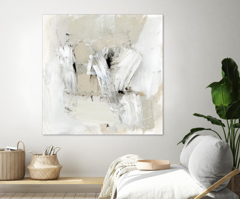 \"Neutral Brushstrokes I\" Giant Art 54x54 Wall Art