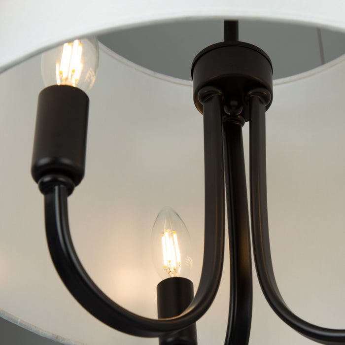 Rhythm 3-Light Semi-Flush Black Mount