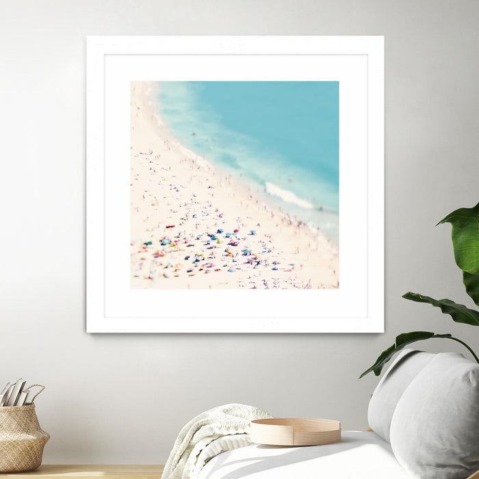 \"Beach Love\" Matted and Framed White 30x30 Wall Art