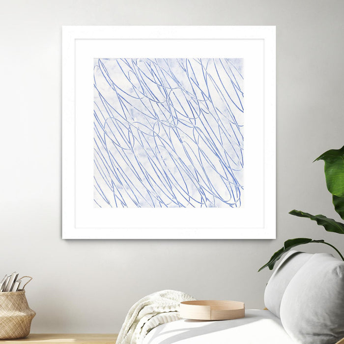 \"Hula Ii\" Matted and Framed White 36x36 Wall Art