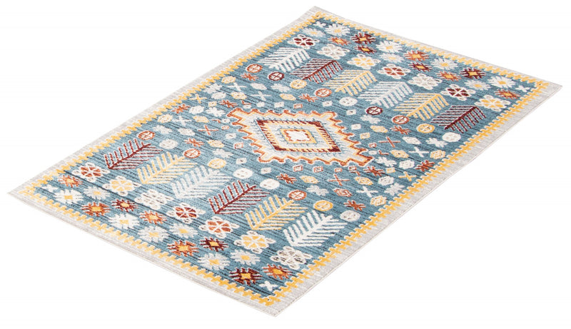 Gypsy Blue Machine Washable Area Rug - 3'0\" x 5'0\"