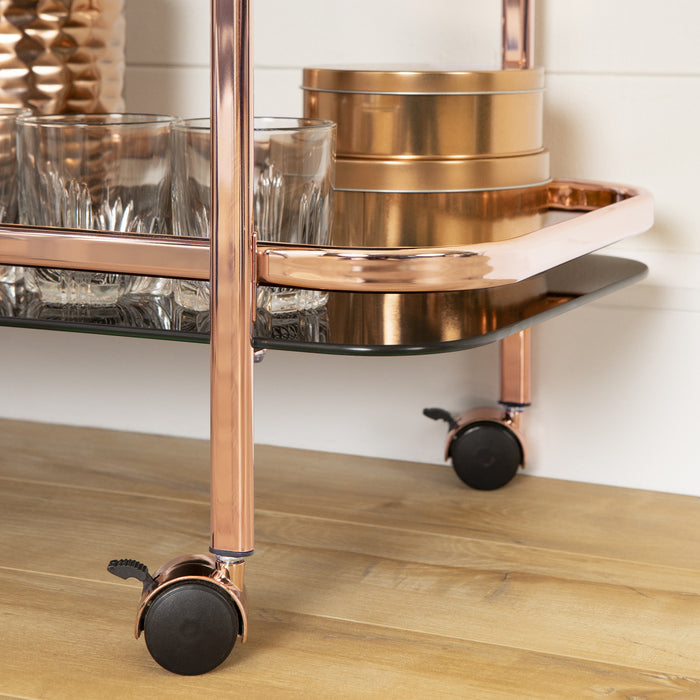 Maliza Bar Cart - Pink Gold