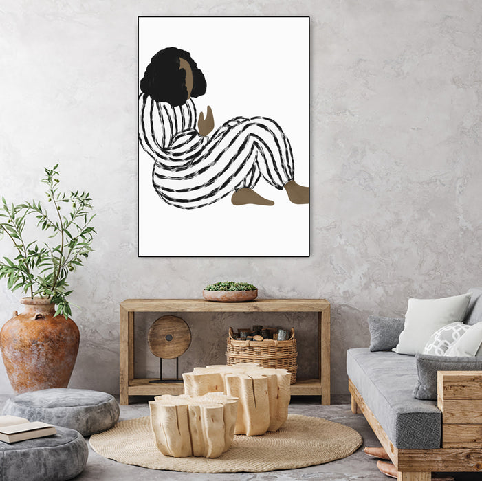 \"Form Vi\" Canvas Framed Black 30x40 Wall Art
