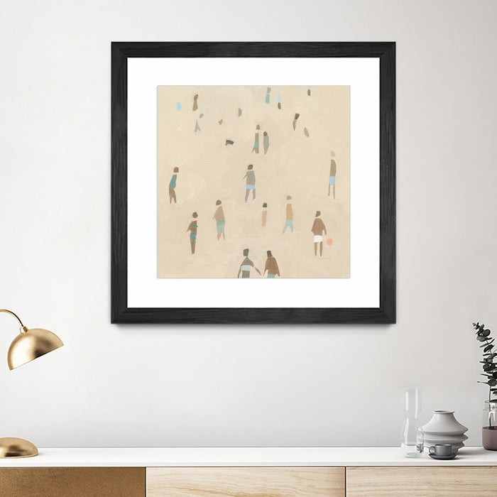 \"Beach Goer Iv\" Matted and Framed Black 36x36 Wall Art