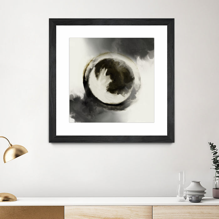 \"Smokey Circumference\" Matted and Framed Black 36x36 Wall Art