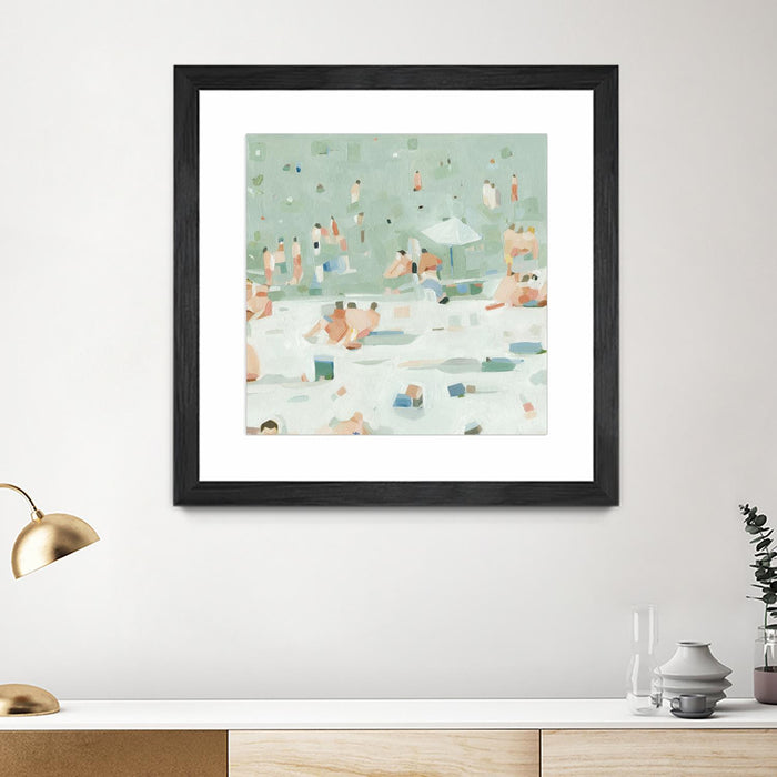 \"Summer Confetti I\" Matted and Framed Black 36x36 Wall Art