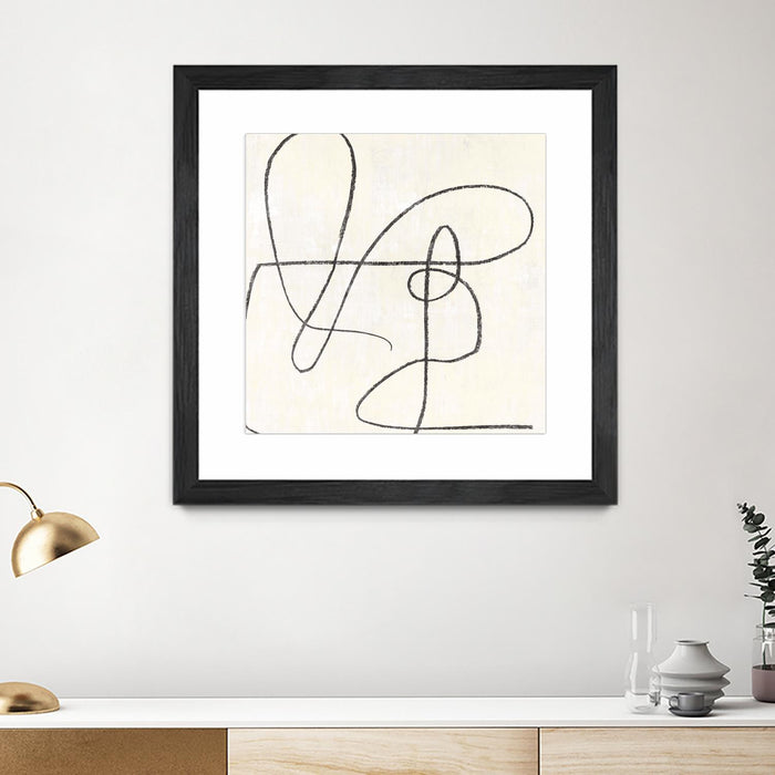 \"Juxtaposing\" Matted and Framed Black 30x30 Wall Art