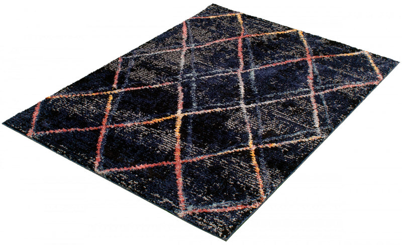Makondo Abstract Navy Blue Area Rug - 5'3\" x 7'3\"