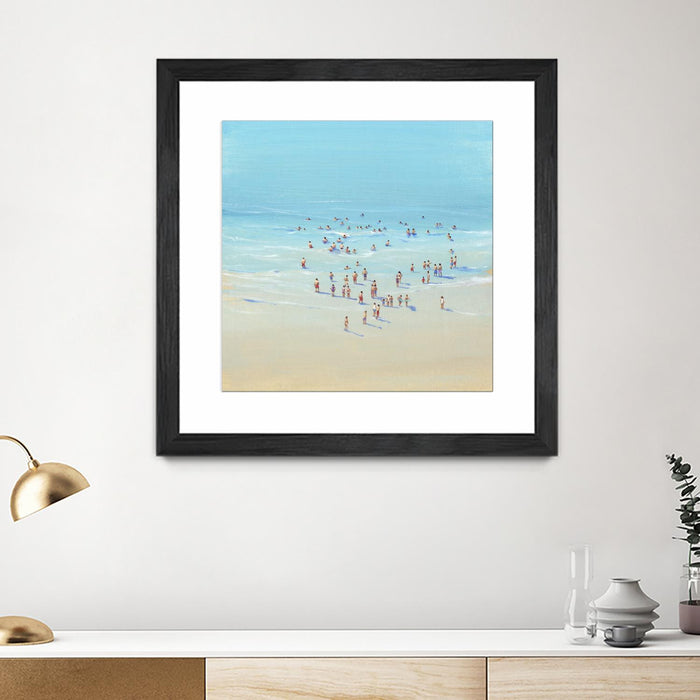 \"Beach Day Ii\" Matted and Framed Black 30x30 Wall Art