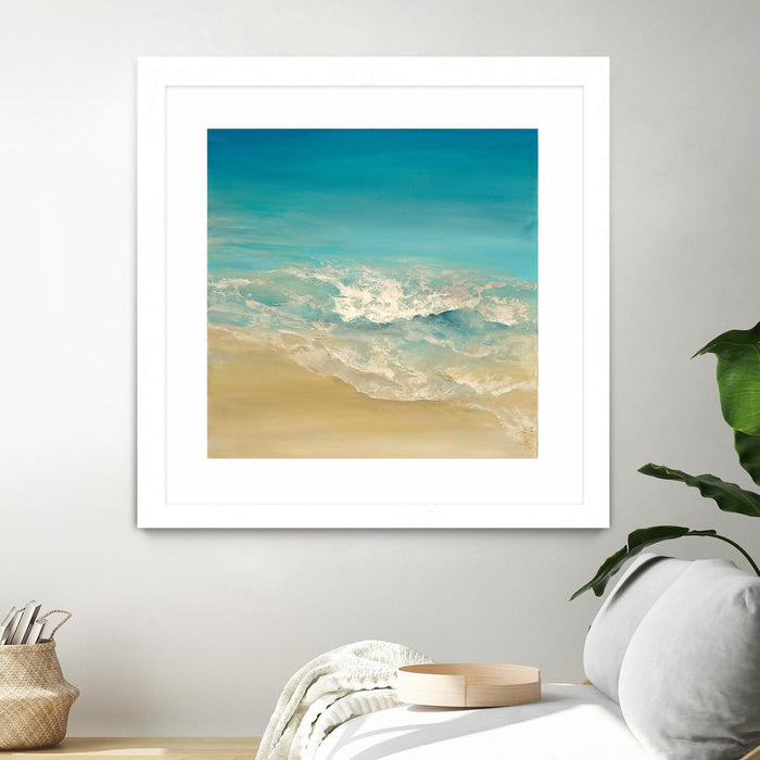 \"Coastal Viewpoint Ii\" Matted and Framed White 30x30 Wall Art