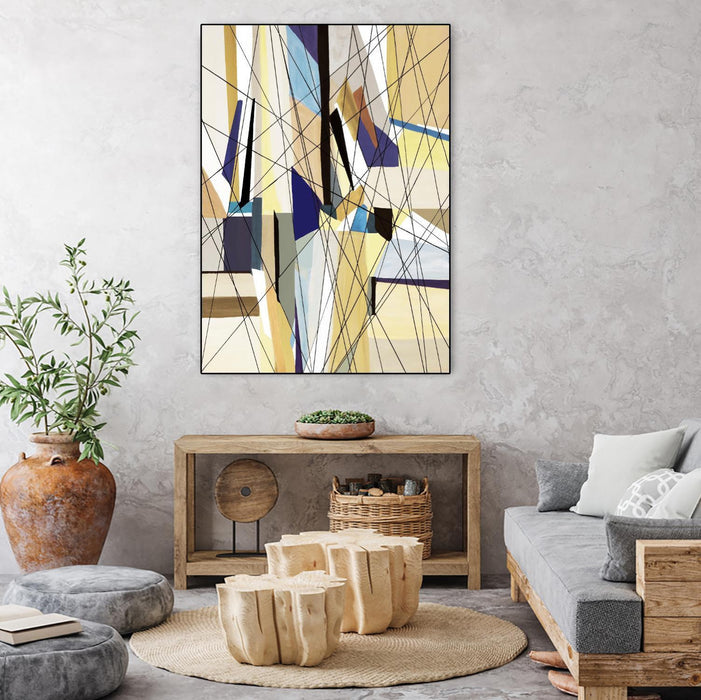 \"Seacruise\" Canvas Framed Black 18x24 Wall Art
