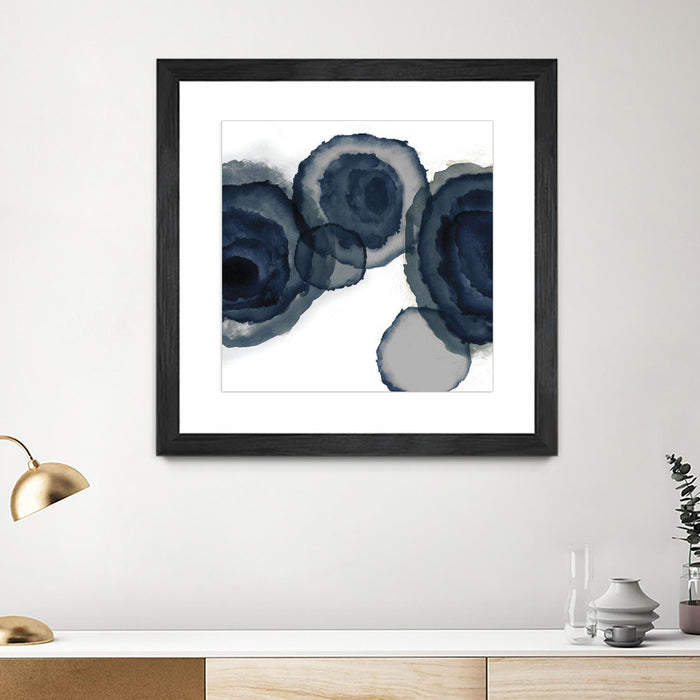 \"Blotted Ink Ii\" Matted and Framed Black 36x36 Wall Art