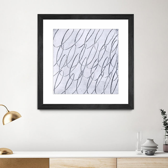 \"Contemplating Style\" Matted and Framed Black 30x30 Wall Art