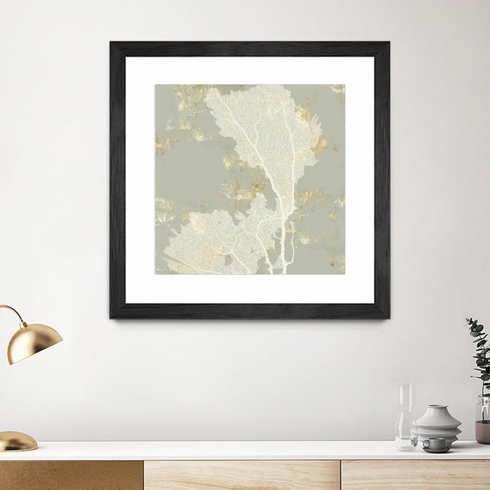 \"Sea Coral Ii\" Matted and Framed Black 30x30 Wall Art
