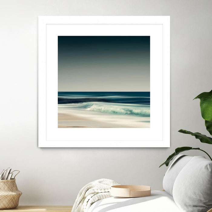 \"Cristal Surf\" Matted and Framed White 30x30 Wall Art