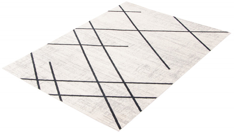 Damali Ivory/Blue Machine Washable Area Rug - 3'0\" x 5'0\"