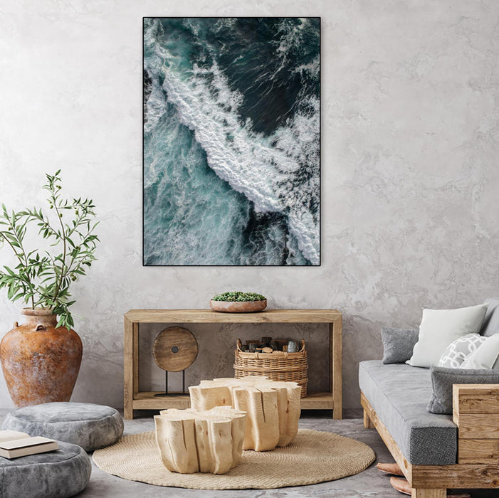 \"From Above 9\" Canvas Framed Black 30x40 Wall Art