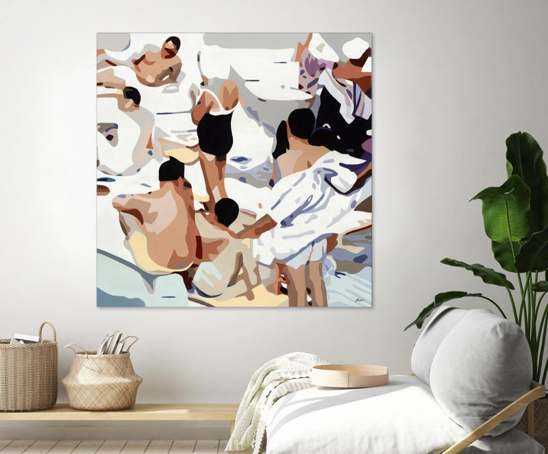 \"Tammy & Greg's Pool Party\" Giant Art 72x72 Wall Art