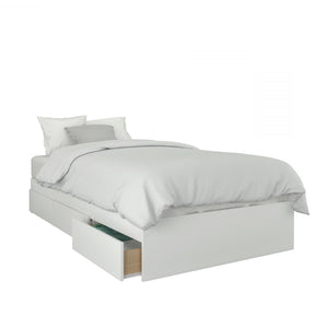 Nordika Twin 3-Drawer Platform Bed - White