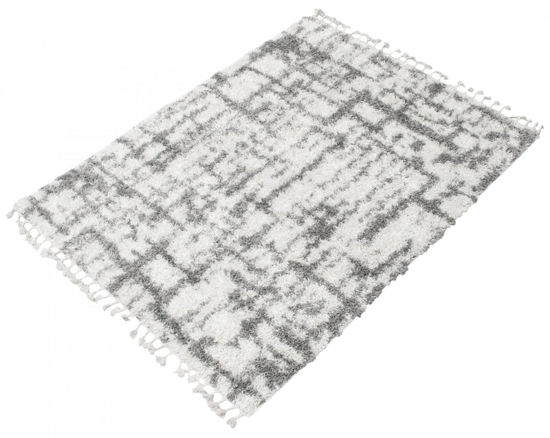 Helma Urban Cream, Light Grey Shag 3'11\" X 5'11\" Area Rug