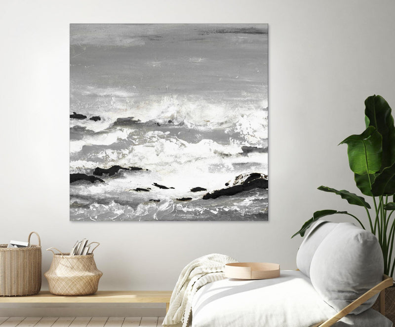 \"Rocks And Waves\" Giant Art 54x54 Wall Art