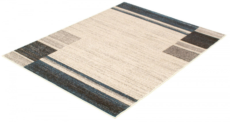 Aya Ivory-Blue Area Rug - 5'3\" x 7'3\"