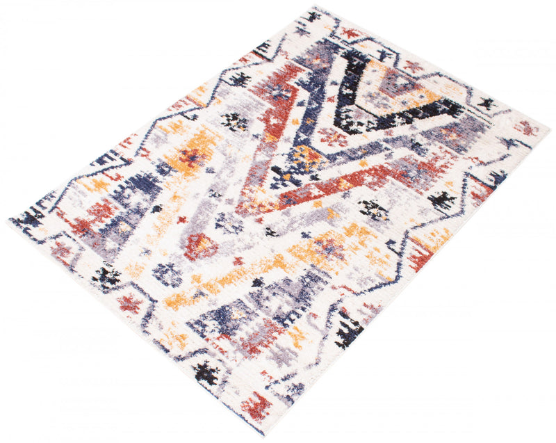 Paloma Quashqai White Area Rug - 6'7\" x 9'6\"