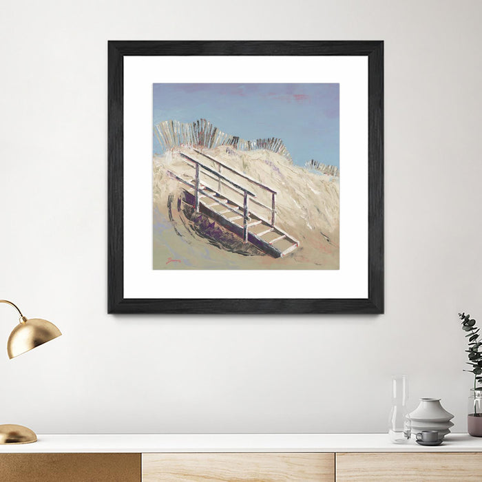 \"Beach Access\" Matted and Framed Black 30x30 Wall Art