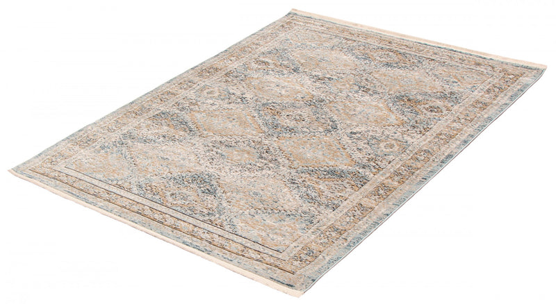 Leandra Taupe/blue Rug 3'11\" X 5'11\" Area Rug