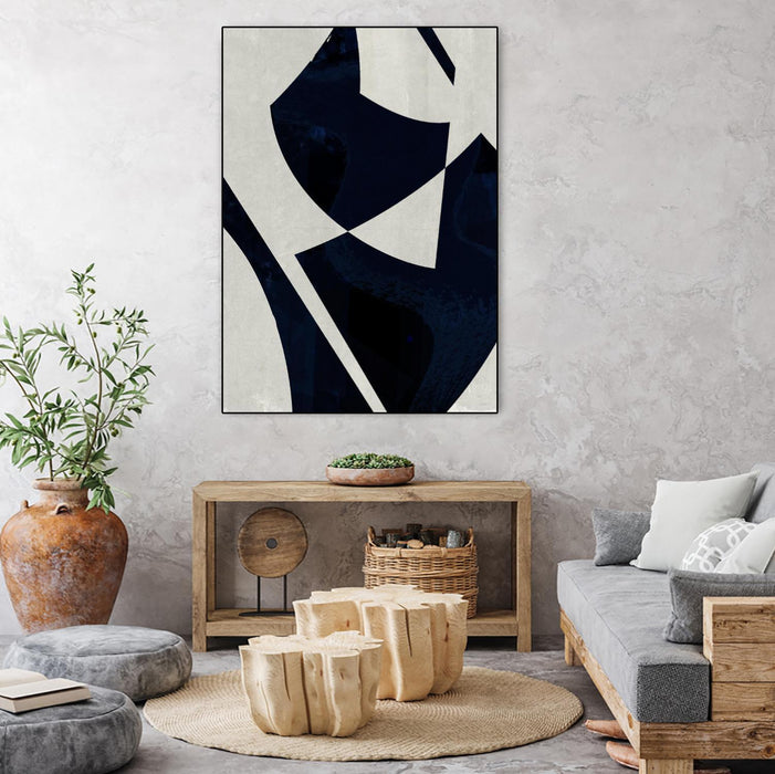 \"Black Machine I\" Canvas Framed Black 18x24 Wall Art