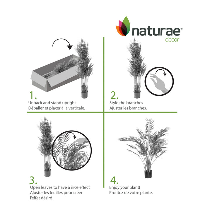 Artificial 35\" Areca Palm Indoor & Outdoor In Black Pot