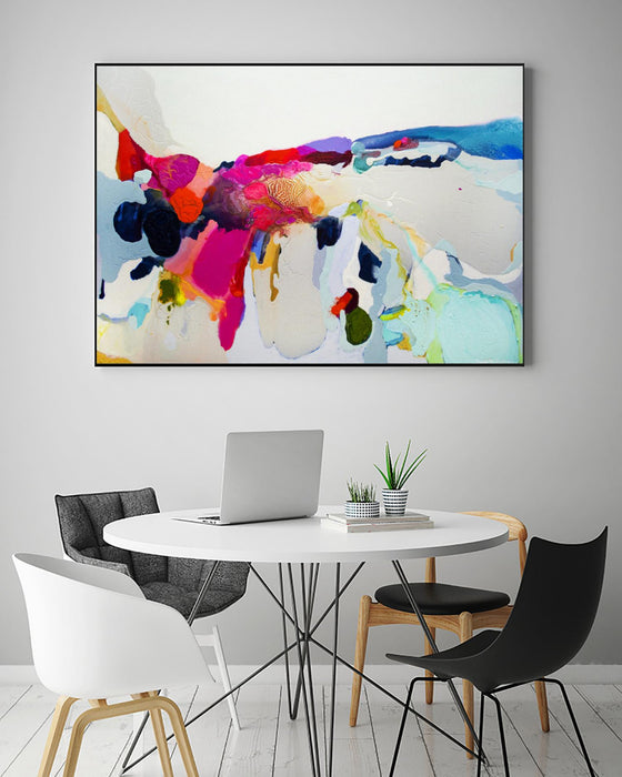 \"Reach In Out\" Canvas Framed Black 36x24 Wall Art
