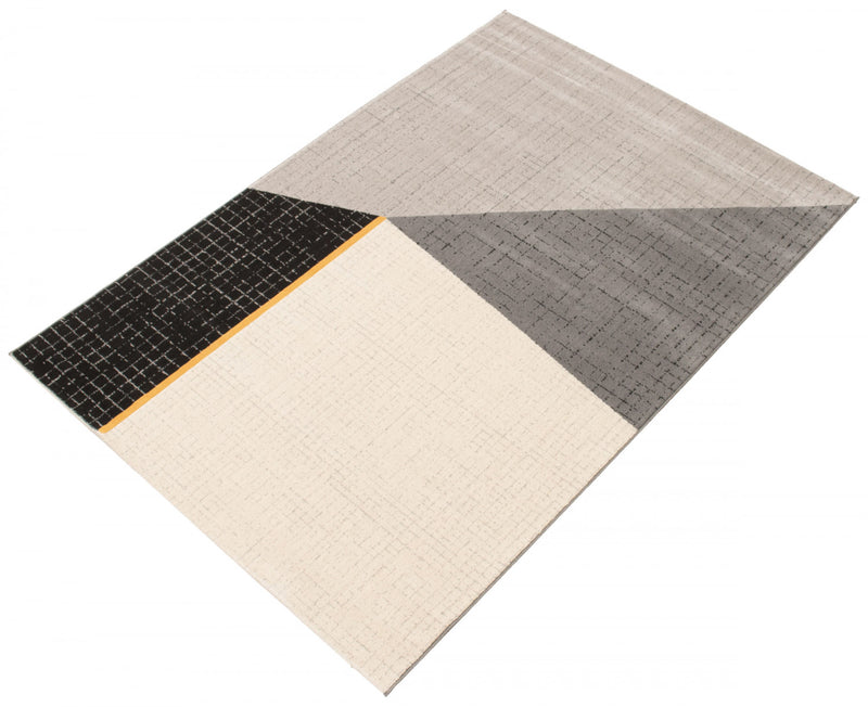 Theano Black 5'3\" x 7'7\" Area Rug