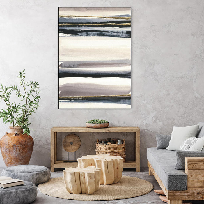 \"Gilded Grey Iii\" Canvas Framed Black 30x40 Wall Art