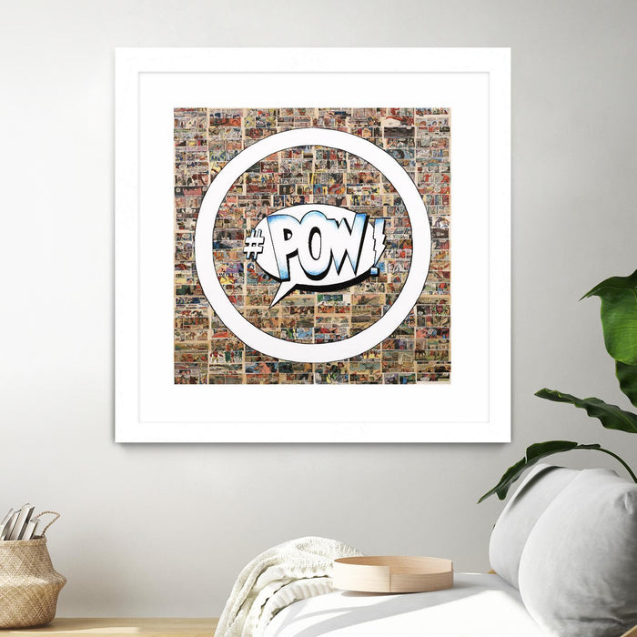 \"Smoke Circus I\" Matted and Framed White 30x30 Wall Art