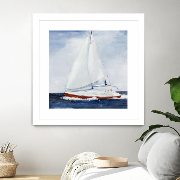 \"Chasing The Sun\" Matted and Framed White 36x36 Wall Art
