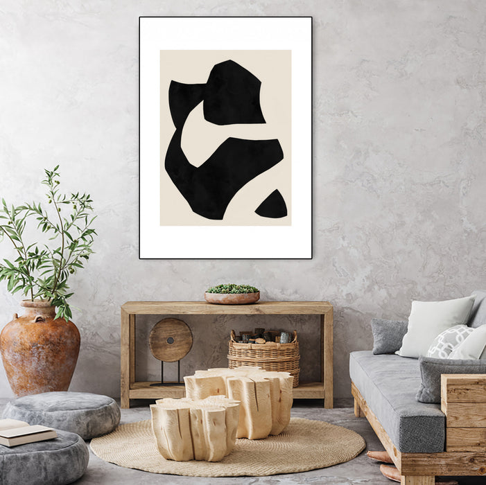 \"Untilted\" Canvas Framed Black 24x32 Wall Art