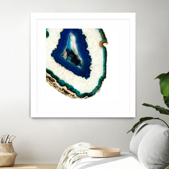 \"Mediterranean Agate A\" Matted and Framed White 36x36 Wall Art