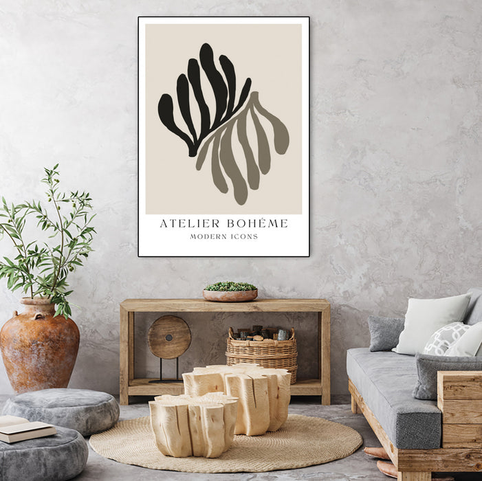 \"Atelier Bohème No.1\" Canvas Framed Black 18x24 Wall Art