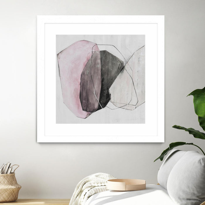 \"Tickled With Pink\" Matted and Framed White 36x36 Wall Art